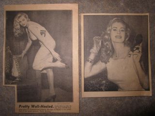 Vintage 1958 Anita Ekberg Newspaper Clippings Photos Film Star Pin Up Girl