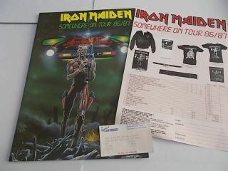 Iron Maiden Somewhere Back In Time Tour Programme 1986/87 Ticket And Flyer