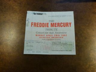 Freddie Mercury Tribute Concert 1992 Ticket Stub Wembley Stadium Uk Queen