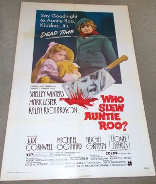 Authentic Movie Poster From 1971,  " Who Slew Auntie Roo? ".