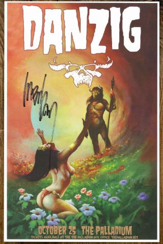 Glenn Danzig Autographed Gig Poster Samhain,  Misfits,  Verotik