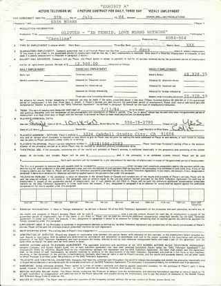 Erin Moran Happy Days 1984 Signed Contract Glitter Aaron Spelling Prod D.  2017