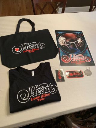 Heart Vip Love Alive Tour Memorabilia Tote Bag,  Shirt Xl,  Key Chain,  Poster