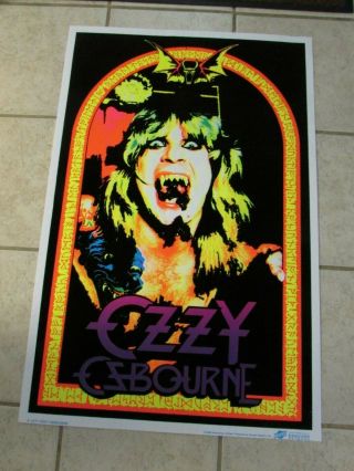 Extremely Rare Signatures Network 2008 Ozzy Osbourne Black Light Poster