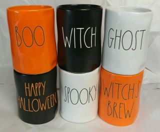 Rae Dunn By Magenta L/l Set Of 6 Halloween Candles Htf Rare