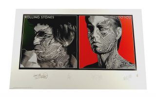 The Rolling Stones Tattoo You Plate Signed Lithograph Print 34x21 Numbered /5000
