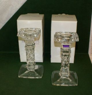 Marquis By Waterford Brixton Pillar Candle Sticks With Boxes