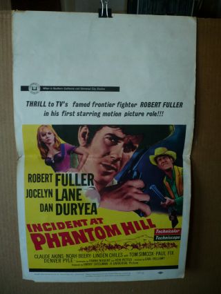 Incident At Phantom Hill,  Orig Folded Window Card [robert Fuller] - 1966