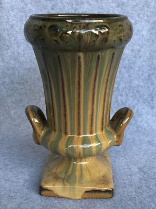 Vintage Fulper Pottery No.  4016 Grecian Urn Vase 6.  75 " Cinnamon Tan Flambe Ex