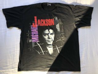 Rare Vintage Michael Jackson Bad European Tour T - Shirt Tee From 1988.