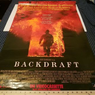 Vintage 1991 Backdraft Movie Poster 27 " X 40 " Rolled Firefighters