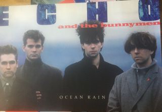 Echo And The Bunnymen Ocean Rain Poster Authentic And Rare Promo 1984