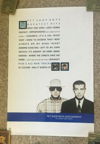 Pet Shop Boys Poster: " Discography " Greatest Hits,  24 " X 36 "