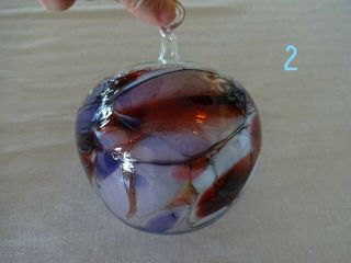 Hanging Hand Blown Glass Ball - Multi Color Swirls