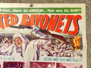 rare vintage 1951 movie poster FIXED BAYONETS korea war U.  S.  ARMY 3