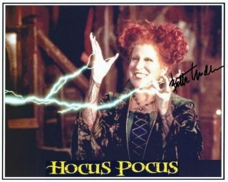 Bette Midler Hand - Signed Hocus Pocus 8x10 Authentic W/ Green Lightning Bolts
