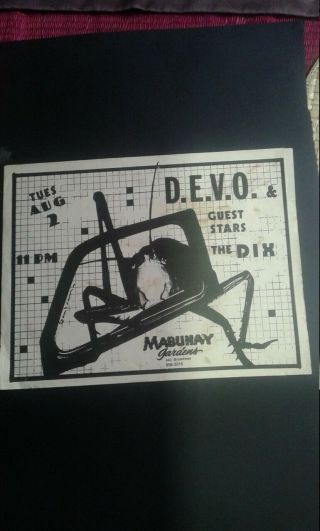 Devo 1977 Punk Concert Flyer Mabuhay Poster Electro Pop Sf Us Kbd