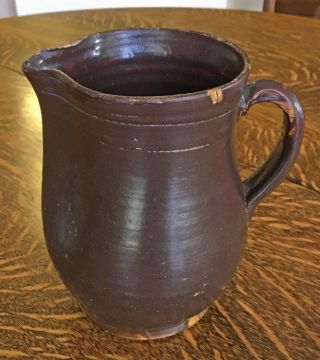 Mcdade Pottery Quart - Size Pitcher - Rare Texas Stoneware