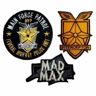 Set Mad Max Embroidered Patches Road Warrior Logo Interceptor Car Mfp Shield