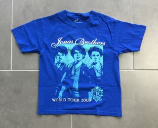 Jonas Brothers Signed T Shirt - Autographed 2009 Tour Band Nick - Youth Size Vtg
