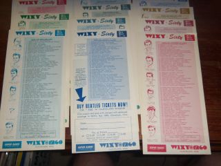 17 Wixy 1260 Radio Survey Charts 1966 1967 Beatles Ticket Form Cleveland Top 60