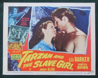 Inscribed Vanessa Brown Tarzan And The Slave Girl Orig 1950 Lobby Card 2 Vg/nf