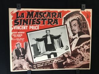 1954 The Mad Magician Horror Authentic Mexican Lobby Card Art 16 " X12 "