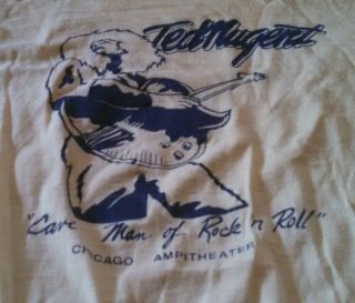 Scarce Vintage 1977 Ted Nugent Chicago Amphitheater Tour Shirt Sweet