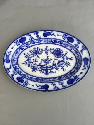 Vintage Villeroy & Boch Blue Oval Platter Antique Flow Blue