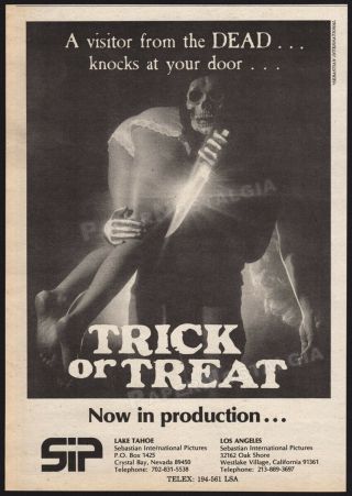 Trick Or Treat_/_rocktober Blood_orig.  1982 Trade Print Ad Promo_sorcery Band