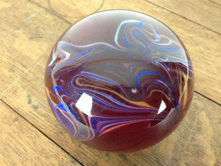Vintage Signed Slade Art Glass Paperweight 3.  25 " T Wh - 3