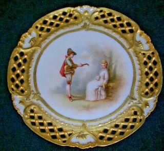 Spectacular 1893 Haviland Limoges Hand Painted Cabinet Plate E.  Furlaud France