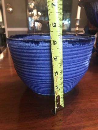 McCarty Pottery Blue Bowl Merigold,  Mississippi Hand - crafted 3