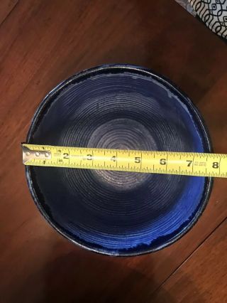 McCarty Pottery Blue Bowl Merigold,  Mississippi Hand - crafted 4