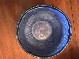 McCarty Pottery Blue Bowl Merigold,  Mississippi Hand - crafted 5