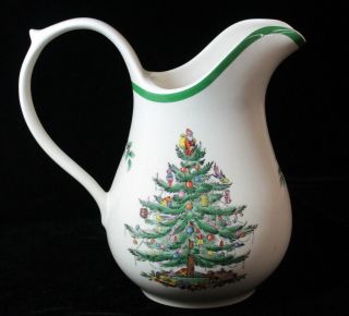Spode Christmas Tree Large 8 1/2 " Tall Jug / Pitcher 48 Oz Made In England S3324