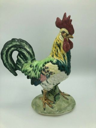 Rare Large 11 1/2 " Signed R H Pennsbury Pottery Rooster 127 Standing Chicken