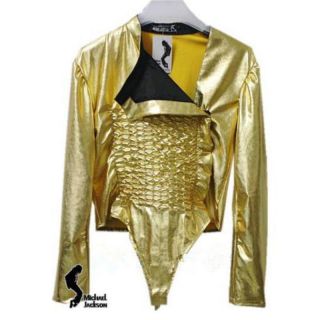 Top Michael Jackson Dangerous World Gold Jacket Mj Leotard Arm Brace Costum
