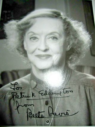 Bette Davis Signed Photo 8x10 Whatever Happened To Baby Jane Joan Crawford