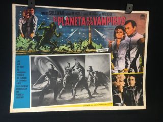 1965 Planet Of The Vampires Barry Sullivan Authentic Spanish Mexican Lobby Card