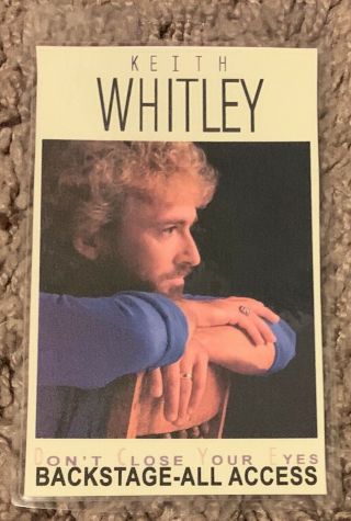 Keith Whitley Backstsge Pass - Rare -