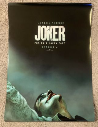 Joker Teaser One Sheet Movie Poster 27”x40” Double Sided Dc Comics Phoenix