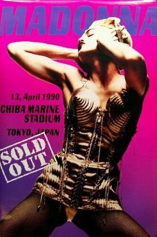 Rare Madonna Blond Amb.  Tour Japan Promo Poster 1990 No Madame X Cd