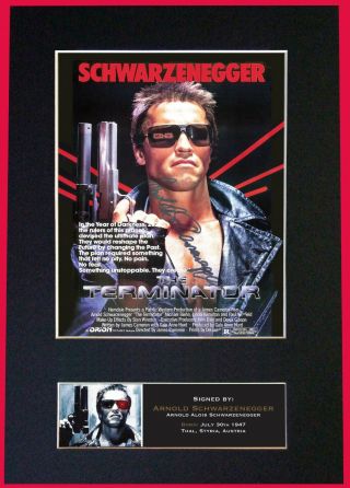 Arnold Schwarzenegger - The Terminator - Signed / Autographed Mini Movie Poster