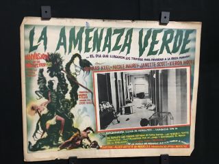 1962 The Day Of The Triffids Authentic Mexican Lobby Card Art 16 " X12 "