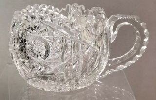 Cut Glass Abcg Handled Cup Marked Libbey