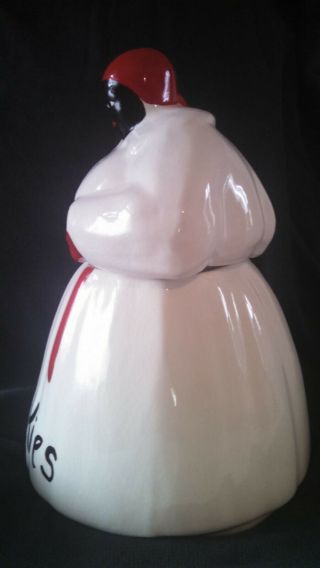 Vintage McCoy Mammy Cookie Jar White Dress Red Scarf and Ribbon 4