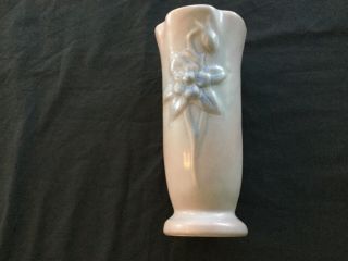 Van Briggle Tall Mauve/blue Flower Vase Signed.