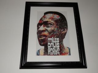 Large Framed Miles Davis 1971 European Tour Poster,  Jazz Print 24 " By 20 "