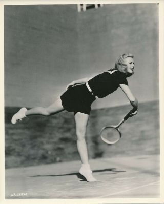 Ginger Rogers Leggy Candid Tennis Court Vintage 1937 Miehle Rko Photo
